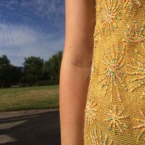 Gold fireworks dress beading rainbow small